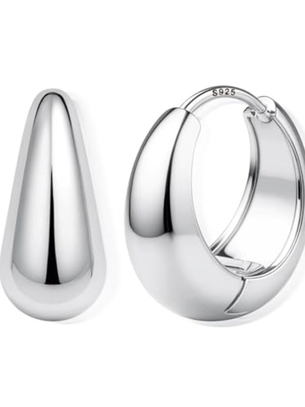 14K Gold Plated Small Chunky Hoop Earrings Sterling Silver Post